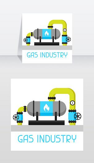 炼油厂气体换热器平面风格的工业插图炼油厂矢量图